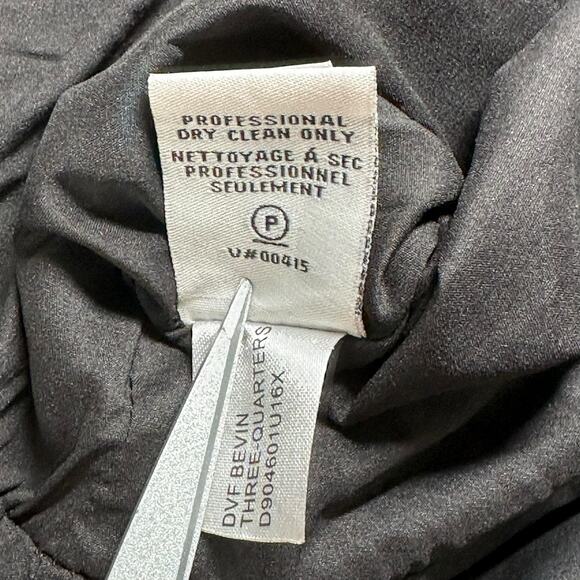 🗽Diane von Furstenberg Dress Womens 2 Black Bevin 3/4 Sleeve Sheath LBD Office - Picture 10 of 10